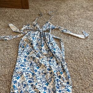 Floral Blue and White Women's Dress